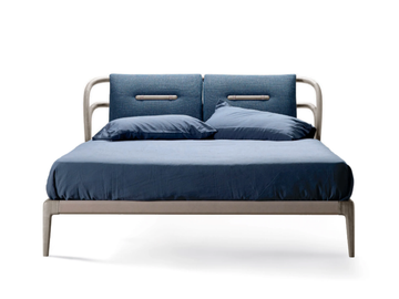 SMUSSO P-630 - Solid wood bed with upholstered headboard by Dale Italia - view 2
